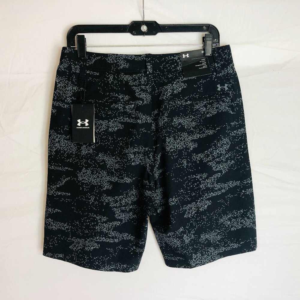 NEW Under Armour Men's Size 30 Black Performance Geometric Golf Shorts NWT